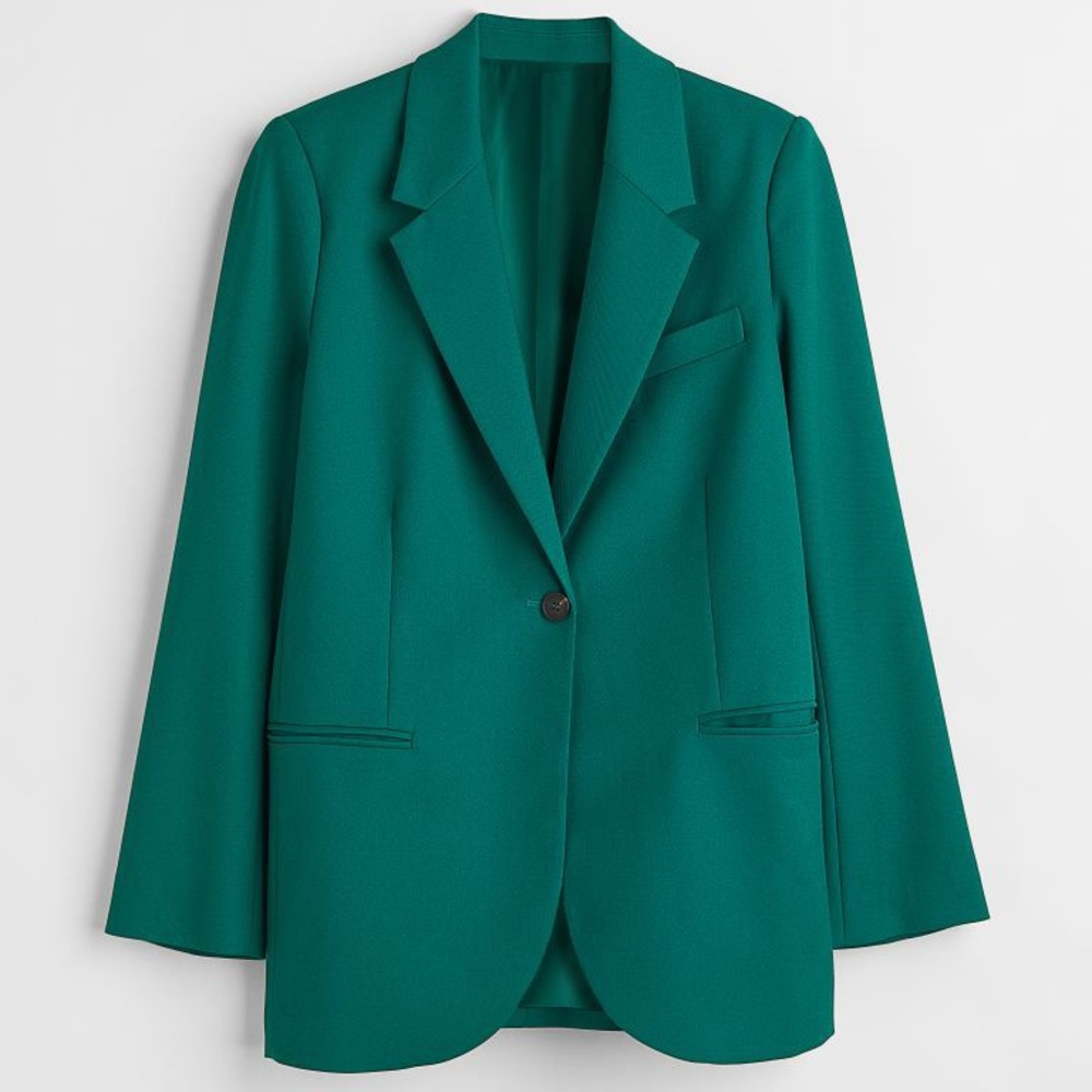 H&M Green Single-breasted Jacket Blazer size Small